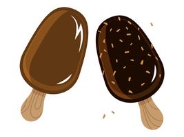 Barras de helado cubiertas de chocolate vector
