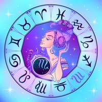 Zodiac sign Scorpio a beautiful girl. Horoscope. Astrology. Vector. vector