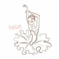 Girl ballerina. Ballet. Logotype. Dancer. Vector illustration.