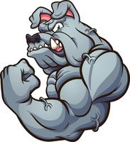 Strong Bulldog Mascot vector