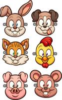 Cartoon Animal Masks vector