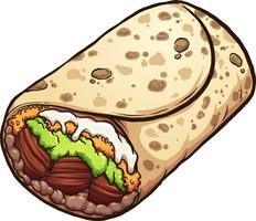 Tasty Cartoon Burrito vector