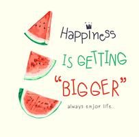 slogan with watermelon illustration vector