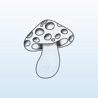 Mushroom Stipple Shading  vector