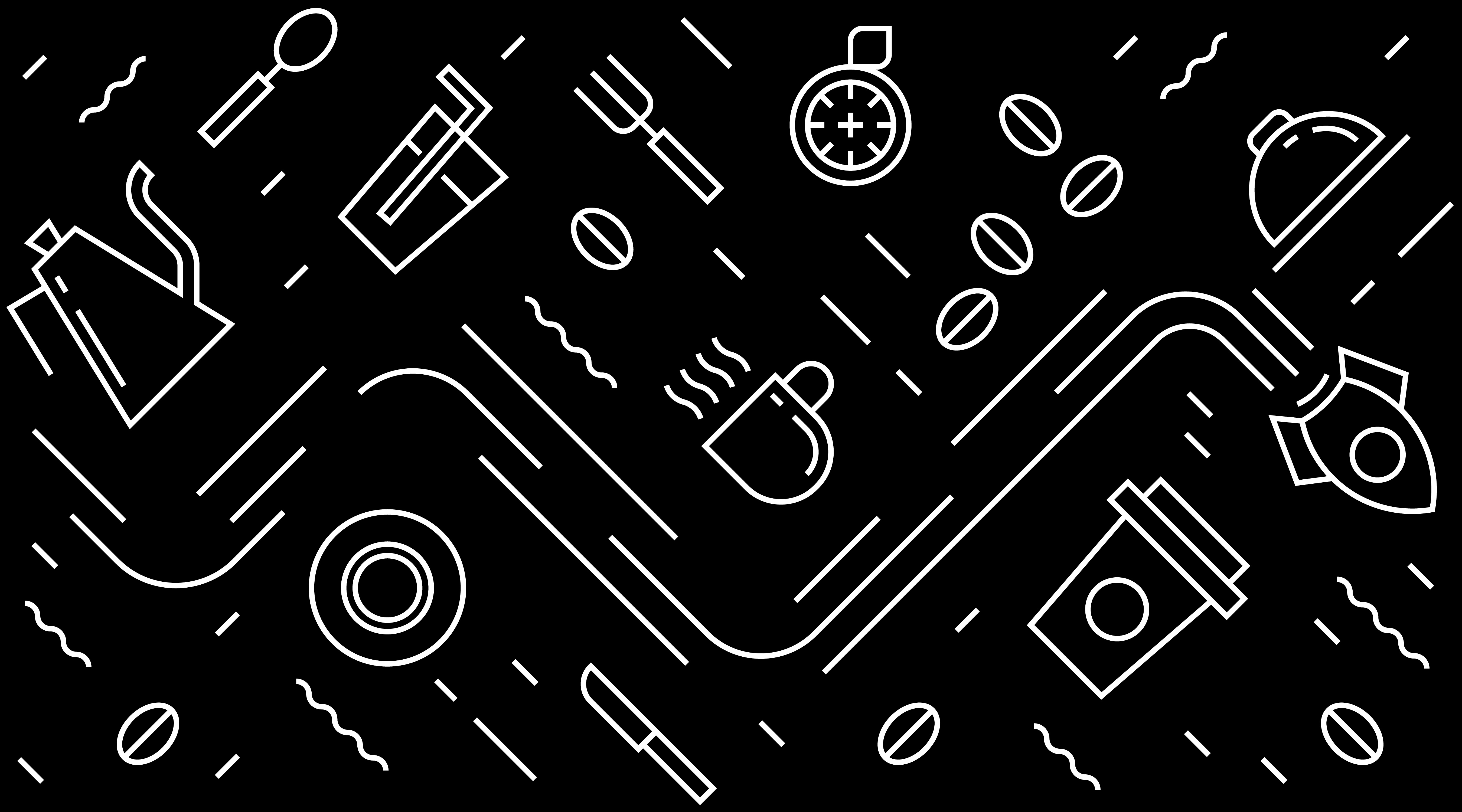Design De Linha Plana Para Caffee Restaurante Arte Da Parede Fundo Embalagem Padrao Etc Design De Estilo Preto E Branco Moderno Doodle Geometrico Download De Vetor