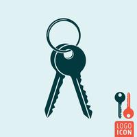 Key icon minimal design. Bunch of keys symbol vector