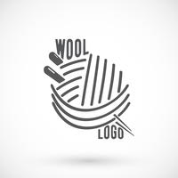 Wool and needle symbol vector