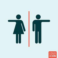 Man and Woman icon. Toilet, WC, restroom symbol. Male and female, gender sign. vector