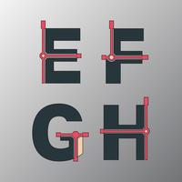 Incomplete glitch font vector