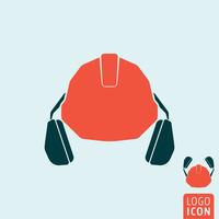 Helmet with headphones icon vector