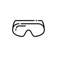 Icono de contorno de gafas de seguridad vector