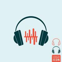 Headphones icon isolated vector