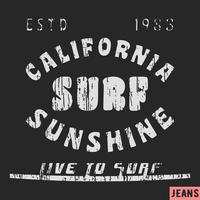 Sello vintage de surf de California vector