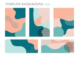 Set of cover brochure and banner web template background. Seamless patterns pastels color. Geometric fluid shapes trendy layout with space for text. vector