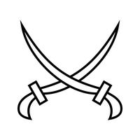 Two Sword Beautiful Line Black Icon vector