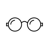 Eyeglasses Line black icon vector