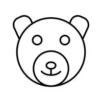 icono de linea de oso negro vector