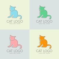 simple cat logo design vector