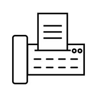 Fax Line black icon vector