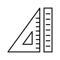 Ruler and set square Beautiful line black icon vector