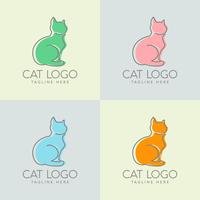 simple cat logo design vector