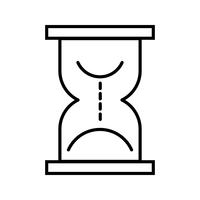 Icono de línea de reloj de arena negro vector