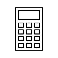 Calculator Beautiful line black icon vector