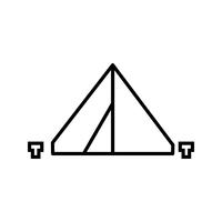 Tent Line Black Icon vector