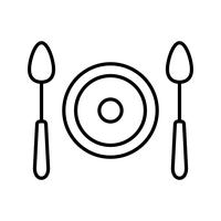 icono de línea de comida negro vector