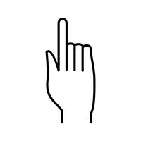 Raised Finger Beautiful Line Black Icon vector