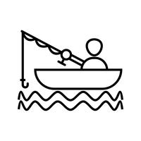 Fishing Line Black Icon vector