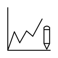 Drawing graphs Beautiful line black icon vector