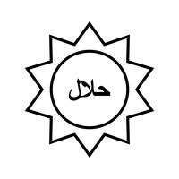 Halal Sticker Beautiful Line Black Icon