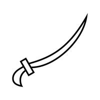 Arabic Sword Beautiful Line Black Icon vector