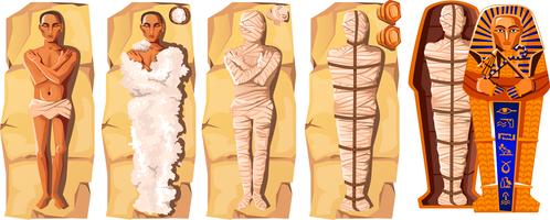 Ilustración de vector de dibujos animados de creación de momia