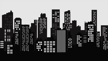 Silhouette City landscape. Modern building architecture Urban cityscape. vector