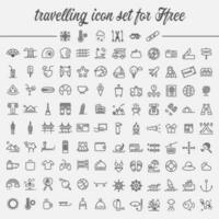travelling icon set vector