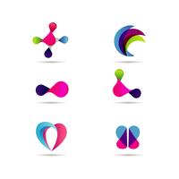 Colorful Creative Digital Dynamic Logo Design Set vector