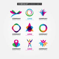 Logo vibrante colorido conjunto signo icono de símbolo vector