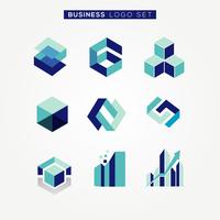 Abstract Modern Company Business Logo Set Sign Symbol Icon vector