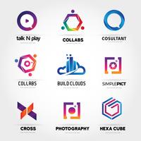 Colorful Logo Business Set Collection Template Sign Symbol Icon vector