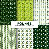 Foliage Leaf Seamless Vector Pattern Collection