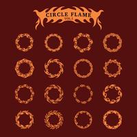 Circle Decorative Flame collection set vector