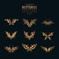 butterfly ornament set vector