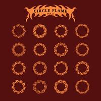 Circle Decorative Flame collection set vector