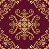 Ornamental pattern design in golden color vector