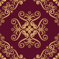 Ornamental pattern design in golden color vector