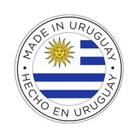 Hecho en el icono de la bandera de Uruguay. vector