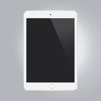 White tablet mock-up isolated on gary background vector