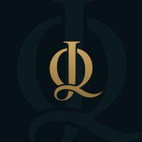 luxury letter jq logo design concept template vector